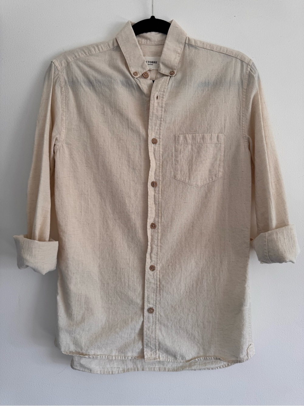 Casual Button-Down Shirt in Natural Cream